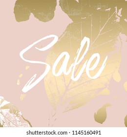 Autumn collection trendy chic gold blush background for social media, advertising, banner, invitation card, wedding, fashion header