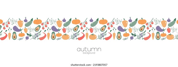 Autumn color background. Flat vector illustration.