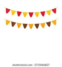 Ilustração isolada do vetor de bandeiras de bunting de cor de outono