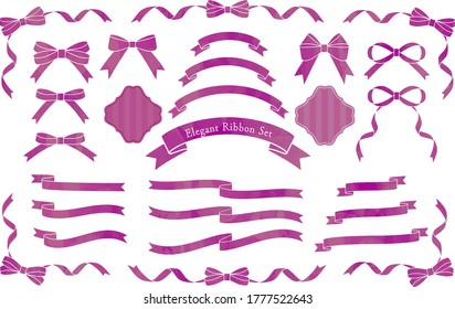 Autumn Color Elegant Ribbon Set-Cutout-Wine