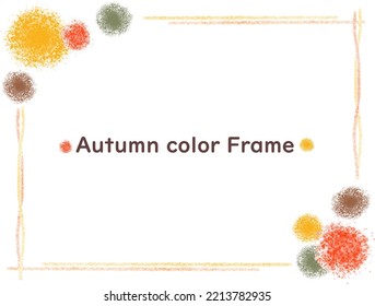 Autumn color frame with crayon texture