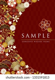 Autumn color japanese pattern Vertical