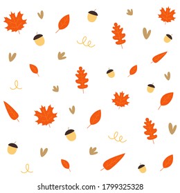 autumn color leaf seamless pattern