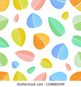 autumn color leaf vector illustration seamless background