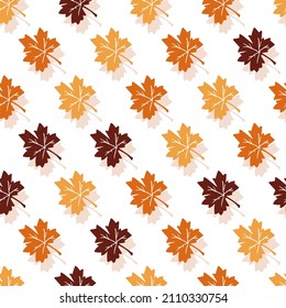 Autumn Color Maple Leaves Vector Graphic Silhouette Seamless Pattern can be use for background and apparel design