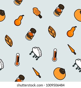 Autumn color outline isometric pattern