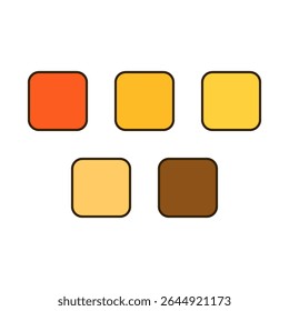 autumn color palette squares vector isolated on white background