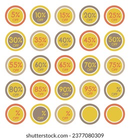 Autumn color ticket coupon illustration set