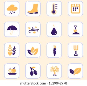 Autumn color vector icons for user interface design