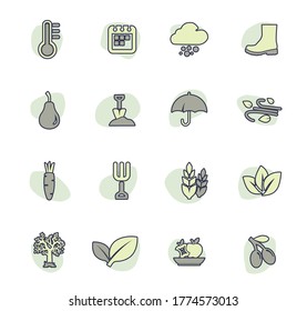 Autumn color vector icons for user interface design