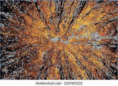 Diseño de árbol abstracto de color otoñal