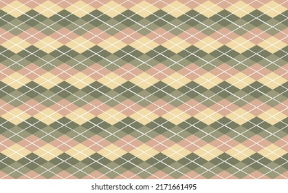 Autumn colored argyle pattern. Vintage vector rhombus pattern. Suitable for fabric, textile, wrapping, sweater, and rug.