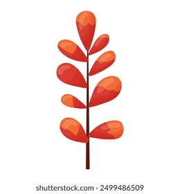 autumn colored bright leaf highlighted on a white background. vector illustration