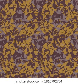 Autumn colored foliage seamless vector pattern. Seasonal surface pritn design for fabrics, stationery, scrapbook paper, gift wrap, home decor, textiles, backgrounds, and packaging.