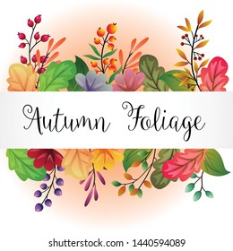 autumn colored leaves background vector illustration
