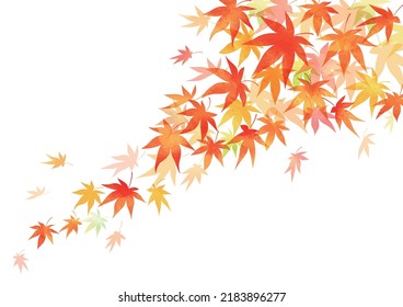 Autumn colored leaves, Hand-drawn, abstract, simple frame design