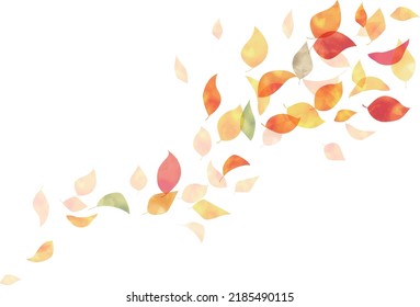 Autumn colored leaves, Hand-drawn, abstract, simple frame design