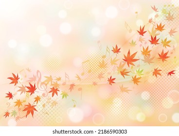 Autumn colored leaves, Hand-drawn, abstract, simple frame design
