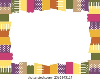 Autumn colored masking tape frame (size ratio 4:3)