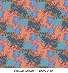 Autumn colored seamless pattern with leaves for texture or background.