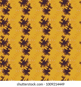 Autumn colored seamless pattern with leaves for texture or background.