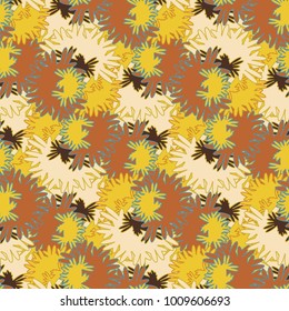 Autumn colored seamless pattern with leaves for texture or background.
