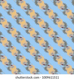 Autumn colored seamless pattern with leaves for texture or background.