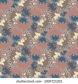 Autumn colored seamless pattern with leaves for texture or background.