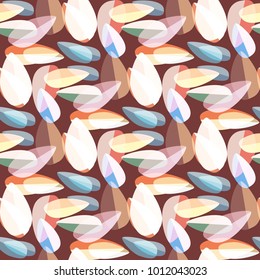 Autumn colored seamless pattern with leaves for texture or background.