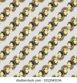 Autumn colored seamless pattern with leaves for texture or background.