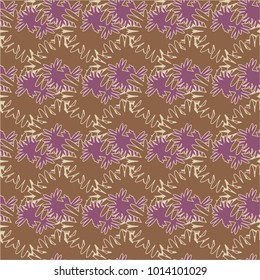 Autumn colored seamless pattern with leaves for texture or background.