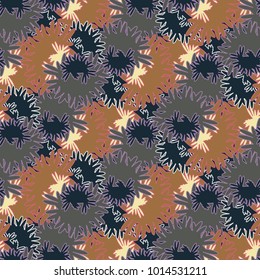 Autumn colored seamless pattern with leaves for texture or background.