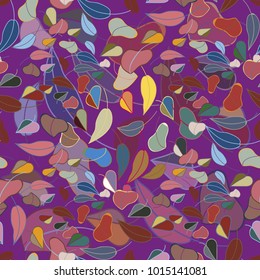 Autumn colored seamless pattern with leaves for texture or background.