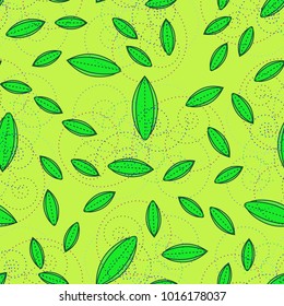 Autumn colored seamless pattern with leaves for texture or background.