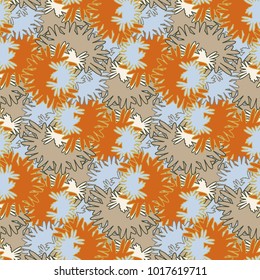 Autumn colored seamless pattern with leaves for texture or background.