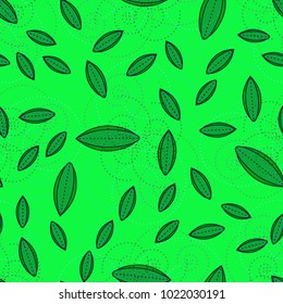 Autumn colored seamless pattern with leaves for texture or background.