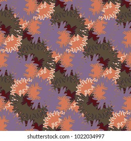 Autumn colored seamless pattern with leaves for texture or background.