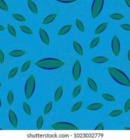 Autumn colored seamless pattern with leaves for texture or background.