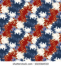 Autumn colored seamless pattern with leaves for texture or background.