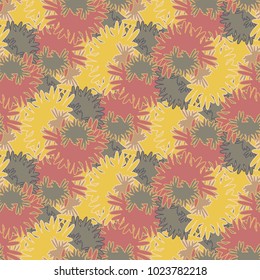 Autumn colored seamless pattern with leaves for texture or background.