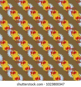 Autumn colored seamless pattern with leaves for texture or background.