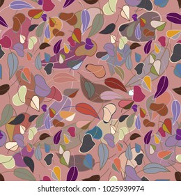 Autumn colored seamless pattern with leaves for texture or background.