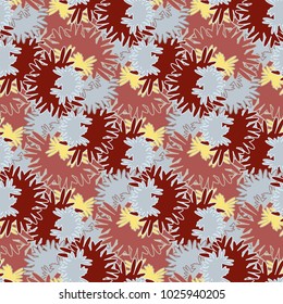Autumn colored seamless pattern with leaves for texture or background.