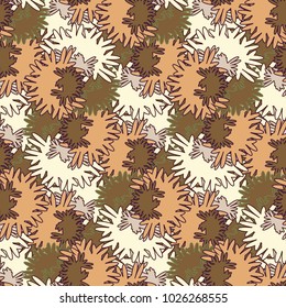 Autumn colored seamless pattern with leaves for texture or background.