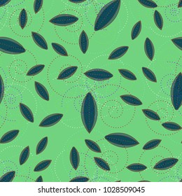 Autumn colored seamless pattern with leaves for texture or background.