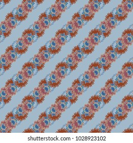 Autumn colored seamless pattern with leaves for texture or background.