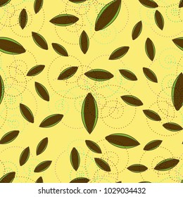 Autumn colored seamless pattern with leaves for texture or background.