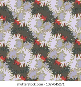 Autumn colored seamless pattern with leaves for texture or background.