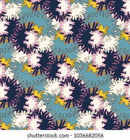 Autumn colored seamless pattern with leaves for texture or background.