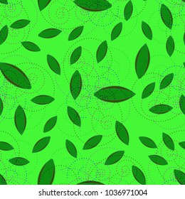 Autumn colored seamless pattern with leaves for texture or background.